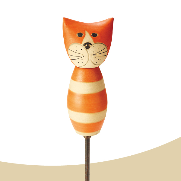 Stele Katze Tom orange bauchig Nr. 129